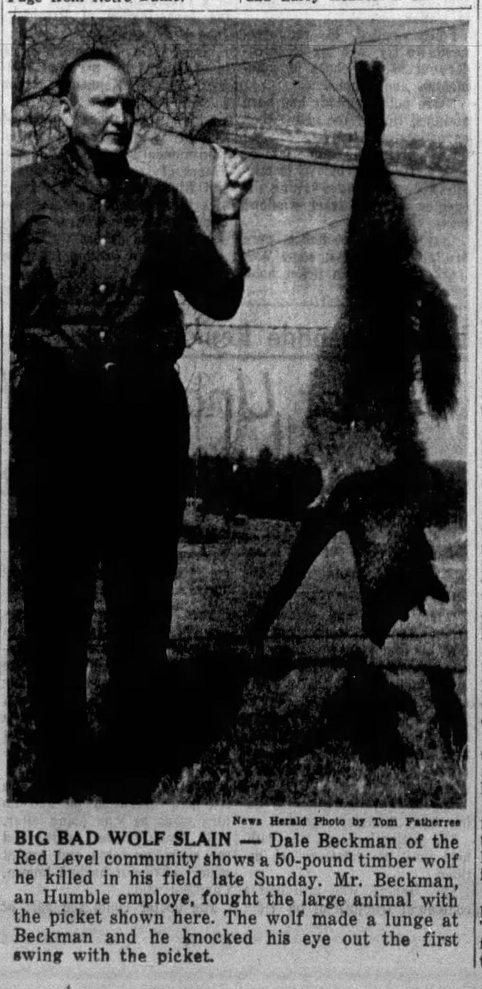 Civilian David(Dale?) Beckman, Red Level, Rusk County, 1966.